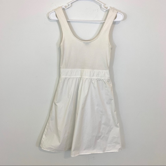 THEORY Boa Cotton Tank Dress in White with Pockets - Picture 8 of 10